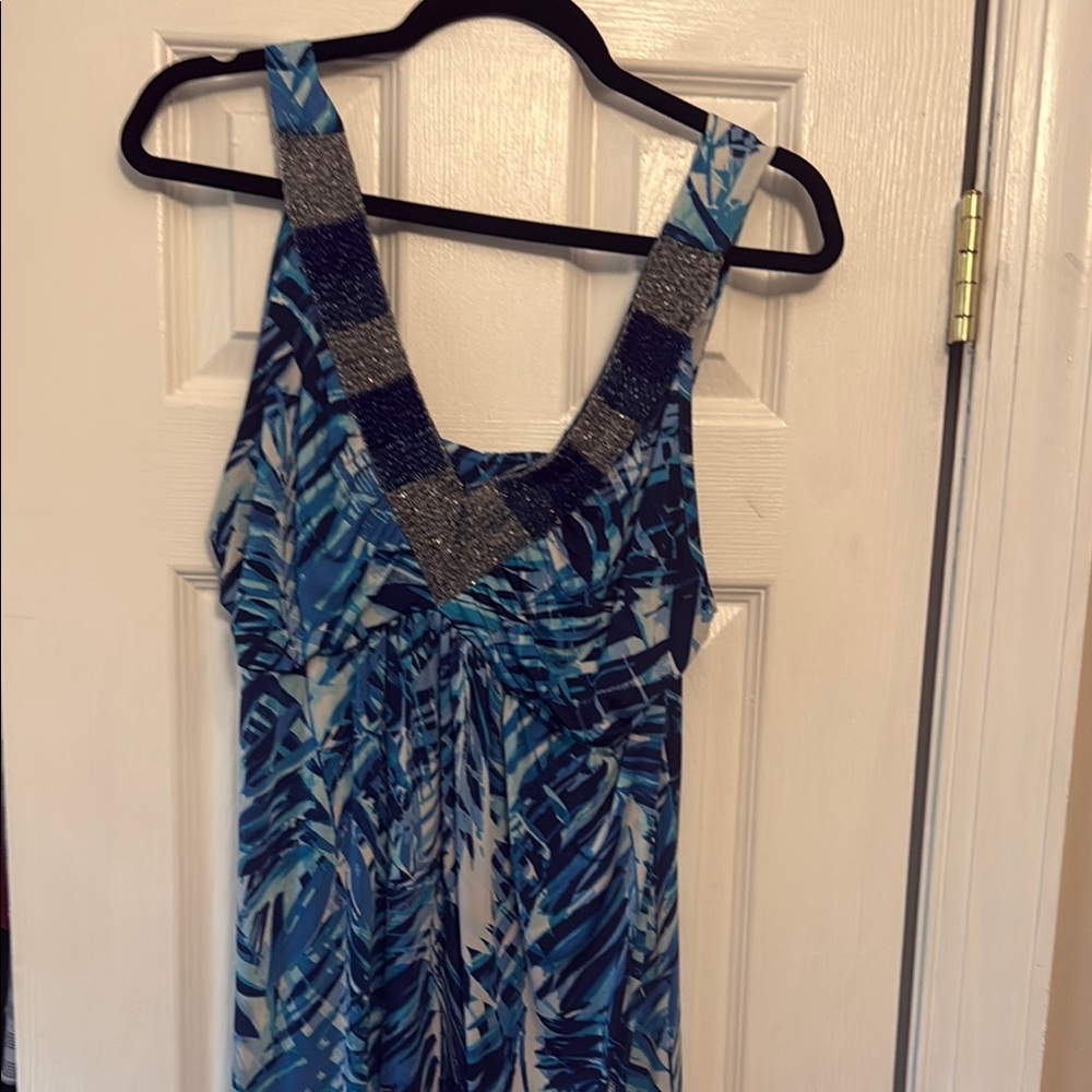 Style & Co. Blue Patterned Dress